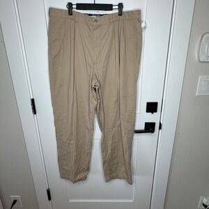 Polo Golf Khaki Pleated Golf Pants Chino Trousers‎ Cotton Men's 38x34 VTG Crest